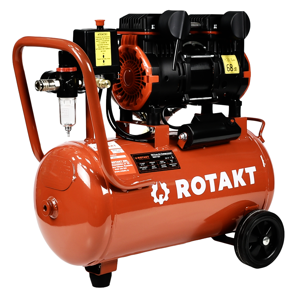 Compresor Aer Cu 2 Cilindrii Fara ulei Rotakt ROCP-S24 Putere 1.5CP/1.1kW, Presiune 8 bar, Debit 160l/min, Capacitate 24l - imagine 2