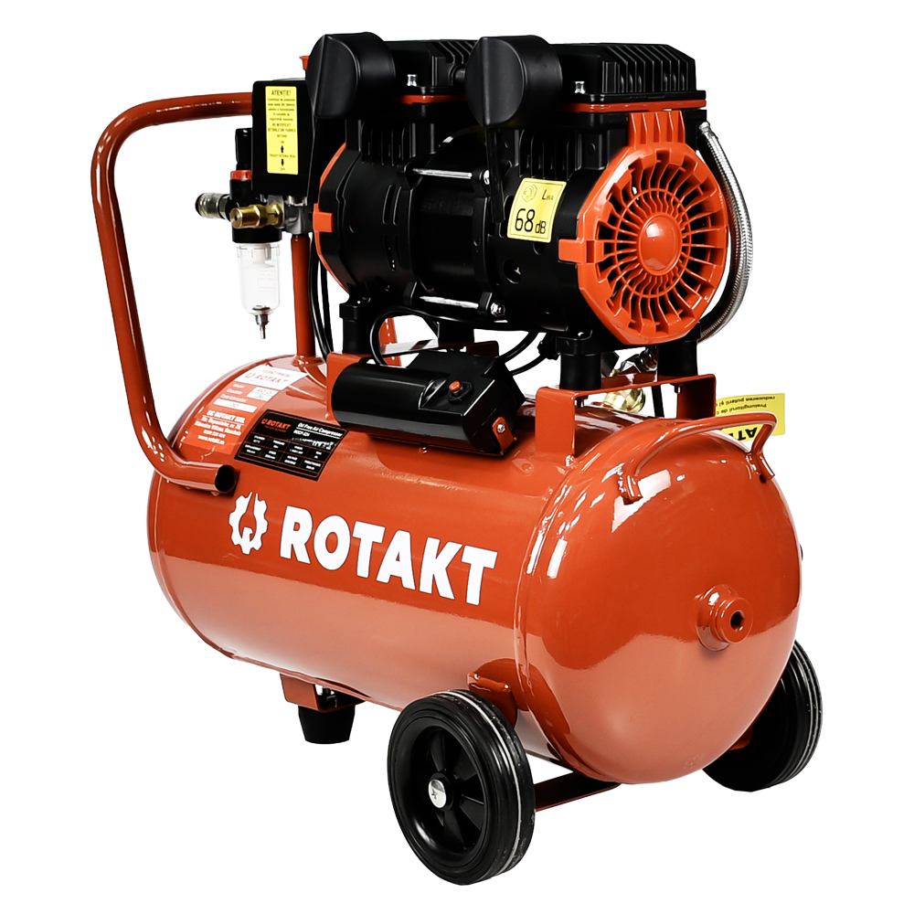 Compresor Aer Cu 2 Cilindrii Fara ulei Rotakt ROCP-S24 Putere 1.5CP/1.1kW, Presiune 8 bar, Debit 160l/min, Capacitate 24l - imagine 8