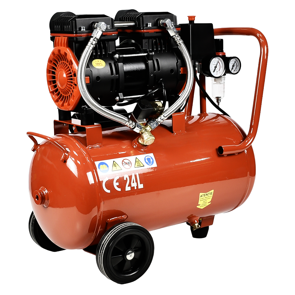 Compresor Aer Cu 2 Cilindrii Fara ulei Rotakt ROCP-S24 Putere 1.5CP/1.1kW, Presiune 8 bar, Debit 160l/min, Capacitate 24l - imagine 5