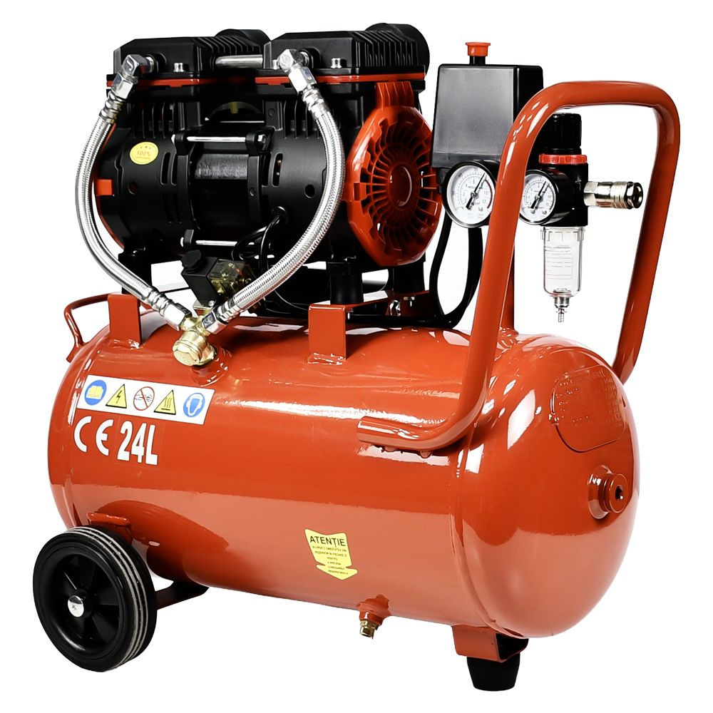 Compresor Aer Cu 2 Cilindrii Fara ulei Rotakt ROCP-S24 Putere 1.5CP/1.1kW, Presiune 8 bar, Debit 160l/min, Capacitate 24l - imagine 4