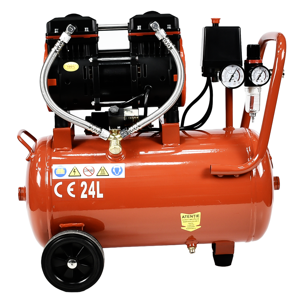 Compresor Aer Cu 2 Cilindrii Fara ulei Rotakt ROCP-S24 Putere 1.5CP/1.1kW, Presiune 8 bar, Debit 160l/min, Capacitate 24l - imagine 7