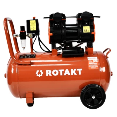 Compresor Aer Cu 2 Cilindrii Fara ulei Rotakt ROCP-S50 Putere 2.0CP/1.5kW, Presiune 8 bar, Debit 220l/min, Capacitate 50l