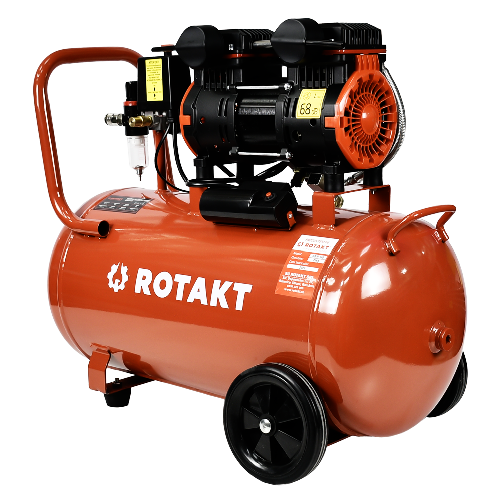 Compresor Aer Cu 2 Cilindrii Fara ulei Rotakt ROCP-S50 Putere 2.0CP/1.5kW, Presiune 8 bar, Debit 220l/min, Capacitate 50l - imagine 8