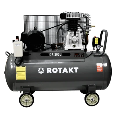 Compresor Cu 2 Pistoane Rotakt ROCP‑S200, Putere 4 kW, 400V, Presiune 10 bar, Debit 460 lmin, Capacitate 200l