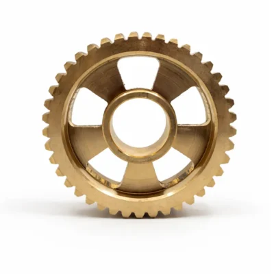 Roata dintata melcata din bronz, pentru antrenarea axului roții MF360