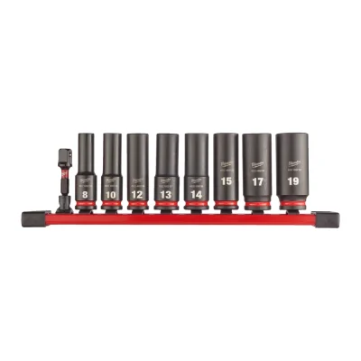 Milwaukee 4932480455 SET 9  CHEI TUBULARE IMPACT SHW 3/8, LUNGI