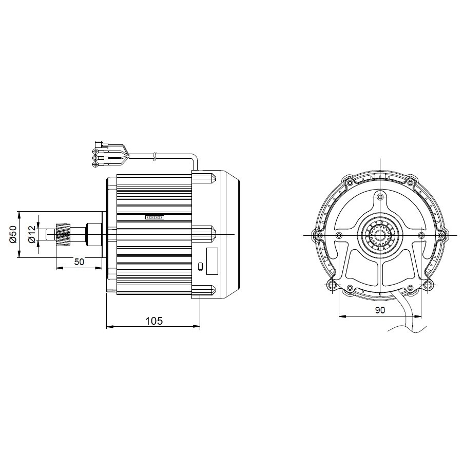 Motor electric cu magneti permanenti pentru tricicluri 60V/1000W - imagine 2