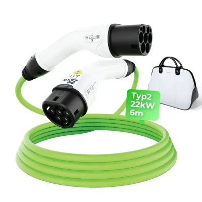 Cablu încărcare mașini electrice RheidonTech CC268-22K, Type 2 – Type 2, 22 kW, 32A, trifazat 400V, 6 metri, IP54