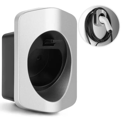 Suport perete cablu încărcare mașini electrice RheidonTech AC200, suport conector Type 2, organizator cablu EV, montaj pe perete, negru